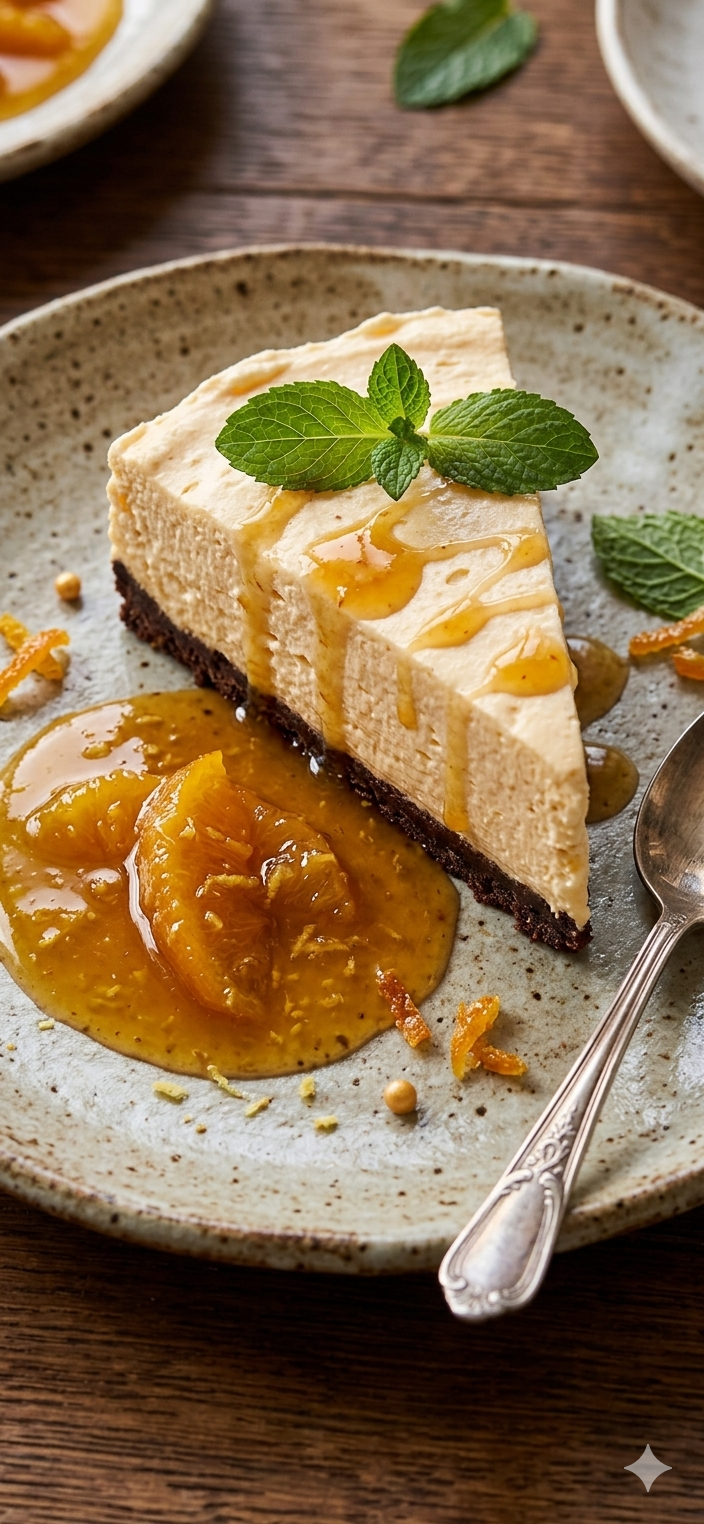 Ricotta Torte mit Ingwer Orangen.