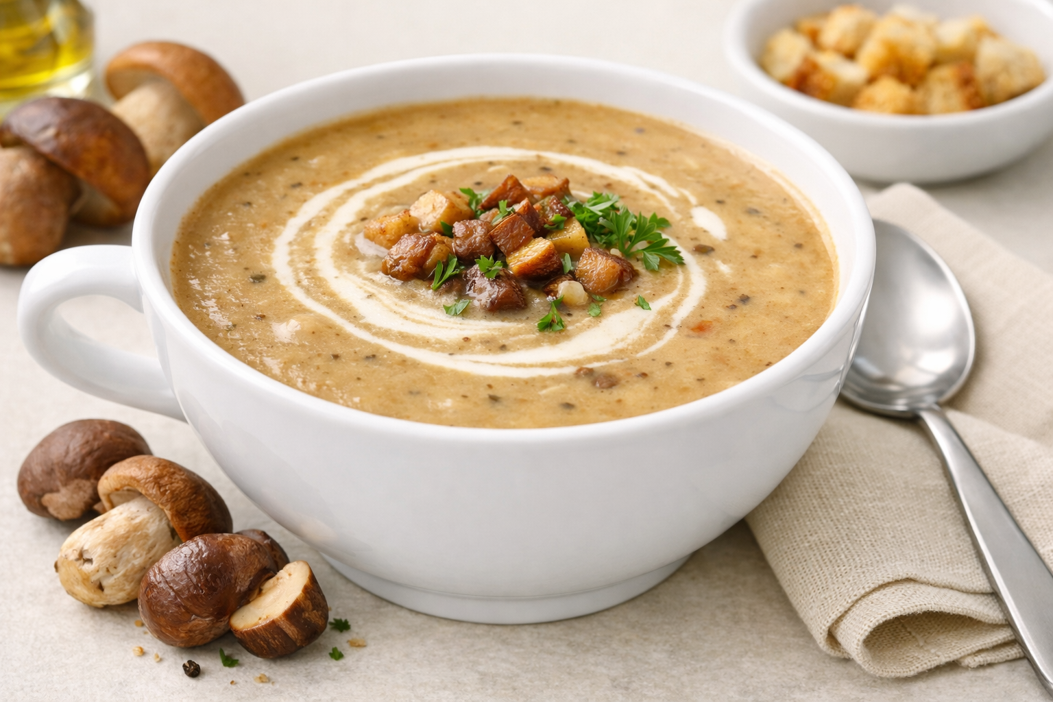 Legierte Waldpilzcreme-Suppe